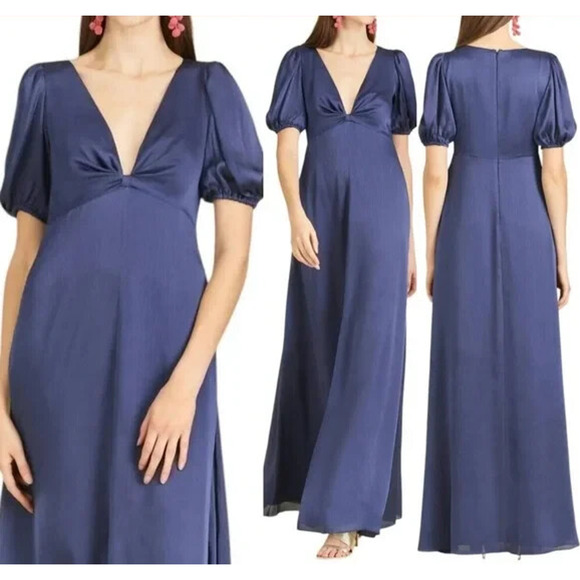 Sachin & Babi NWT Alli Silhouette Short Sleeve‎ Gown Cobalt Blue Size 2 $285 NWT - Picture 1 of 6